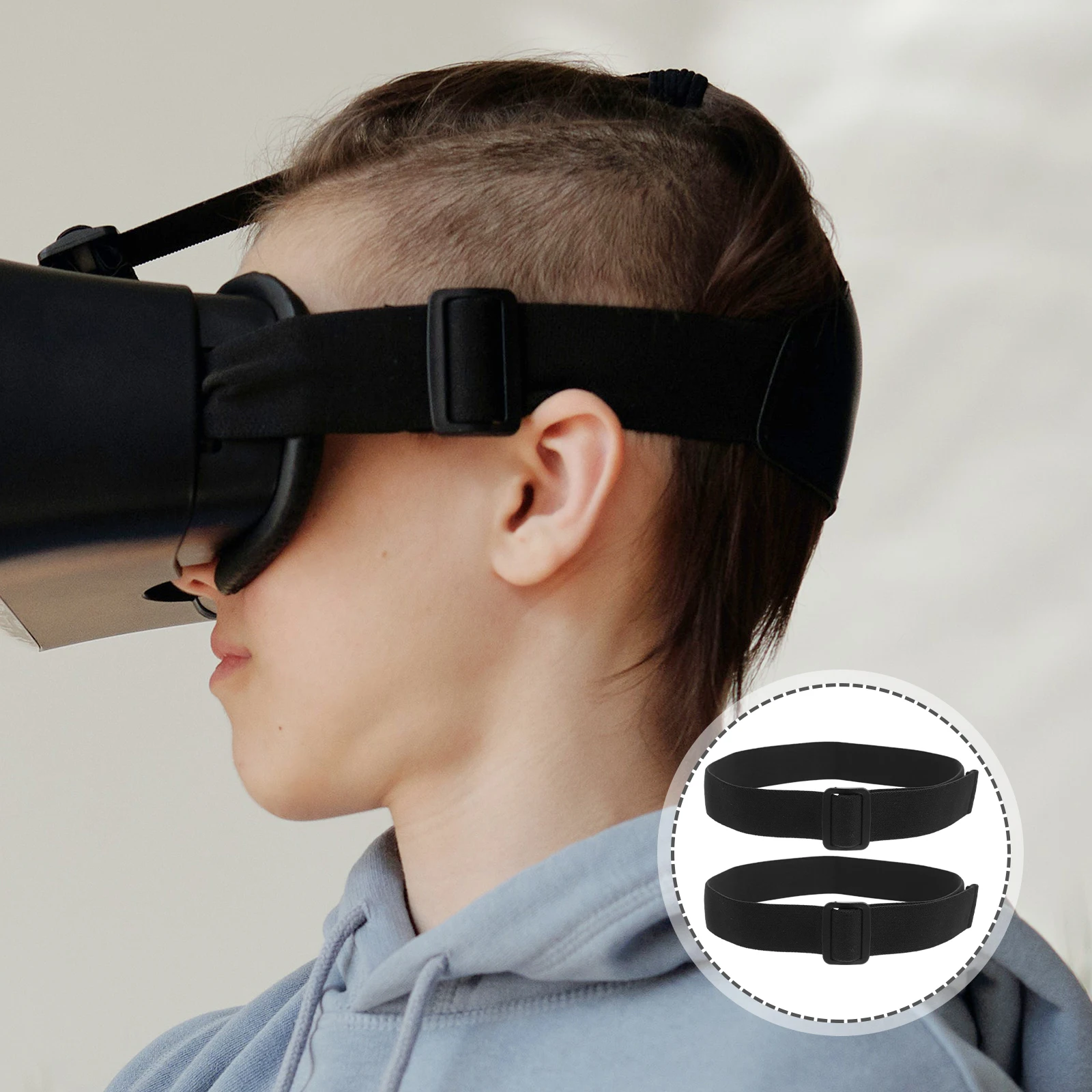 

2pcs Head-Mounted Strap For Vr Eyeglasses Anti Slip Adjustable Secure Fit Breathable Glasses Band For Skiing Cycling Hiking