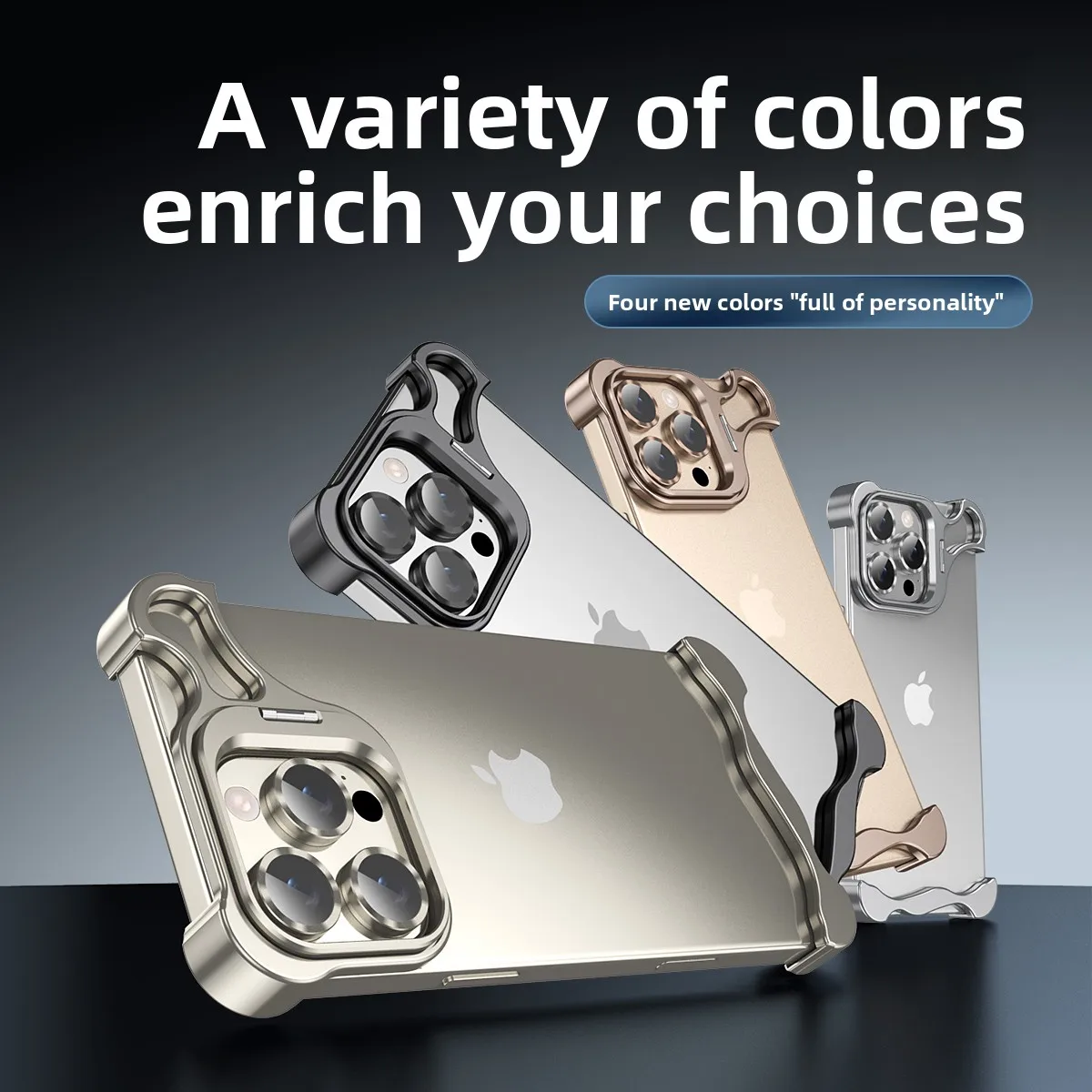 Metal Frameless Bumper Lens Holder Shockproof Case for IPhone 17 Air 16 15 14 Pro Max 16Pro 17Pro Heat Dissipation Phone Cover view 6