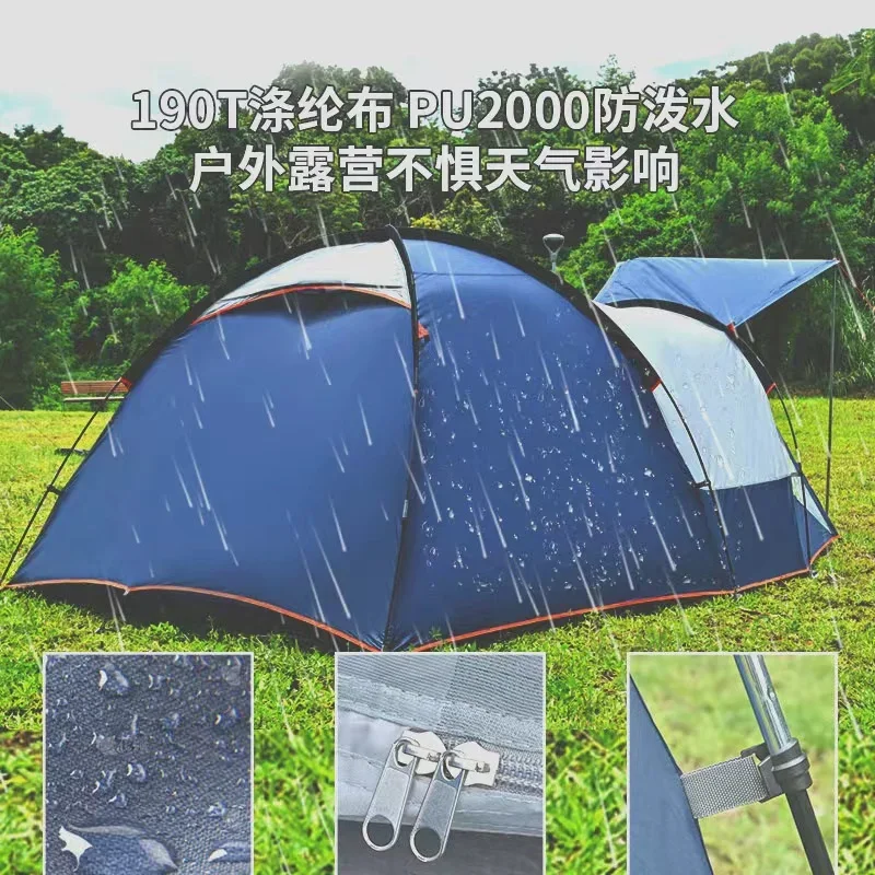 Hot Sale One Living Room 3-4 Persons Big Camping Tent Waterproof Luxury Extra Large Outdoor Family Camping Tents