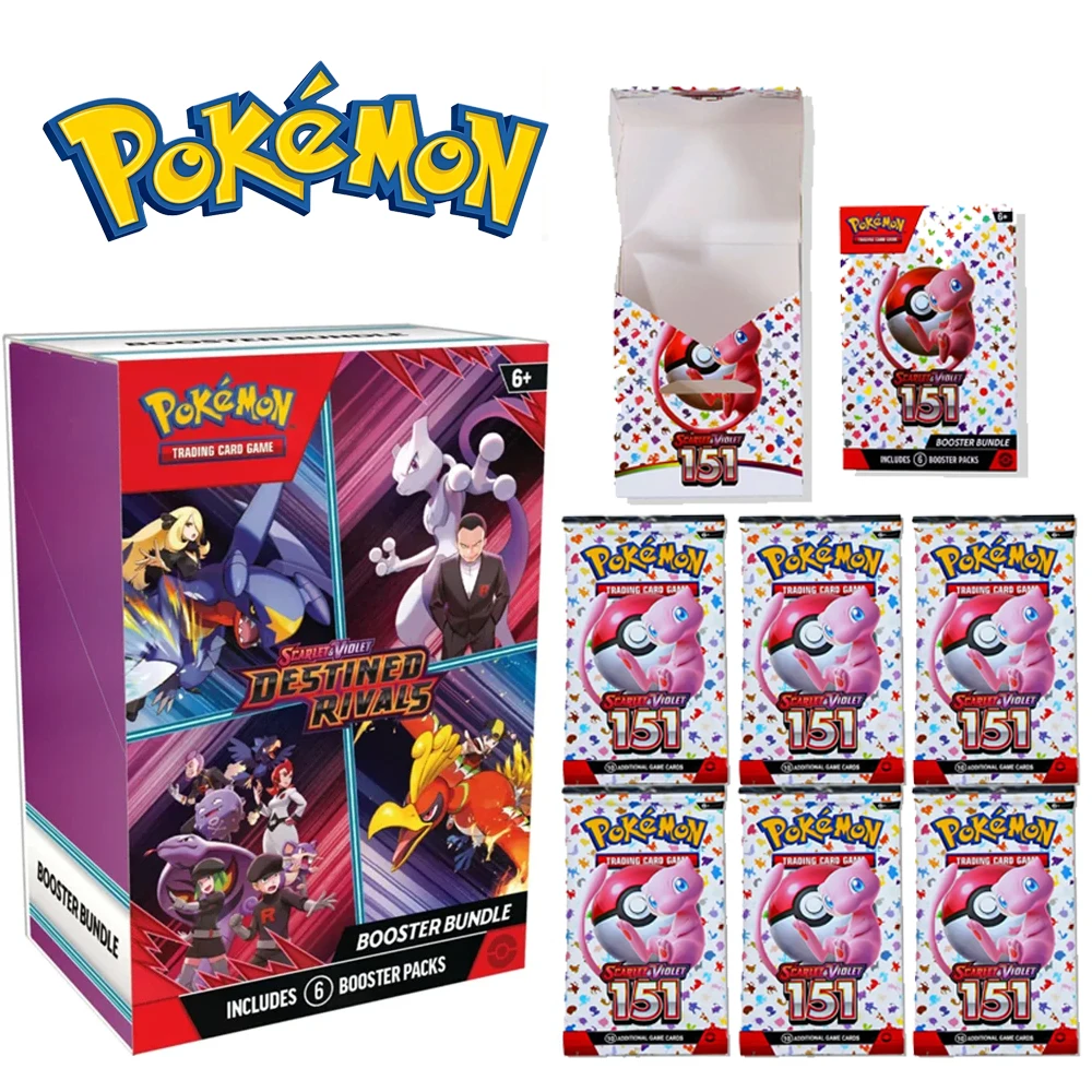 Lot de cartes Pokémon v10, pack de boosters Destined Rivals Prismatic Evolutions Scarlet Violet 151, cartes boosters anglaises ME01, jouets, cadeaux