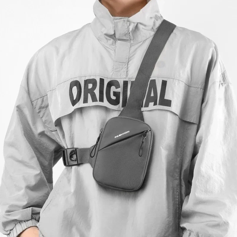 Sac de poitrine en nylon imperméable pour hommes, sacs à bandoulière pour hommes, sac à main de sport décontracté, voyage de téléphone, mode initiée, marque, 2023