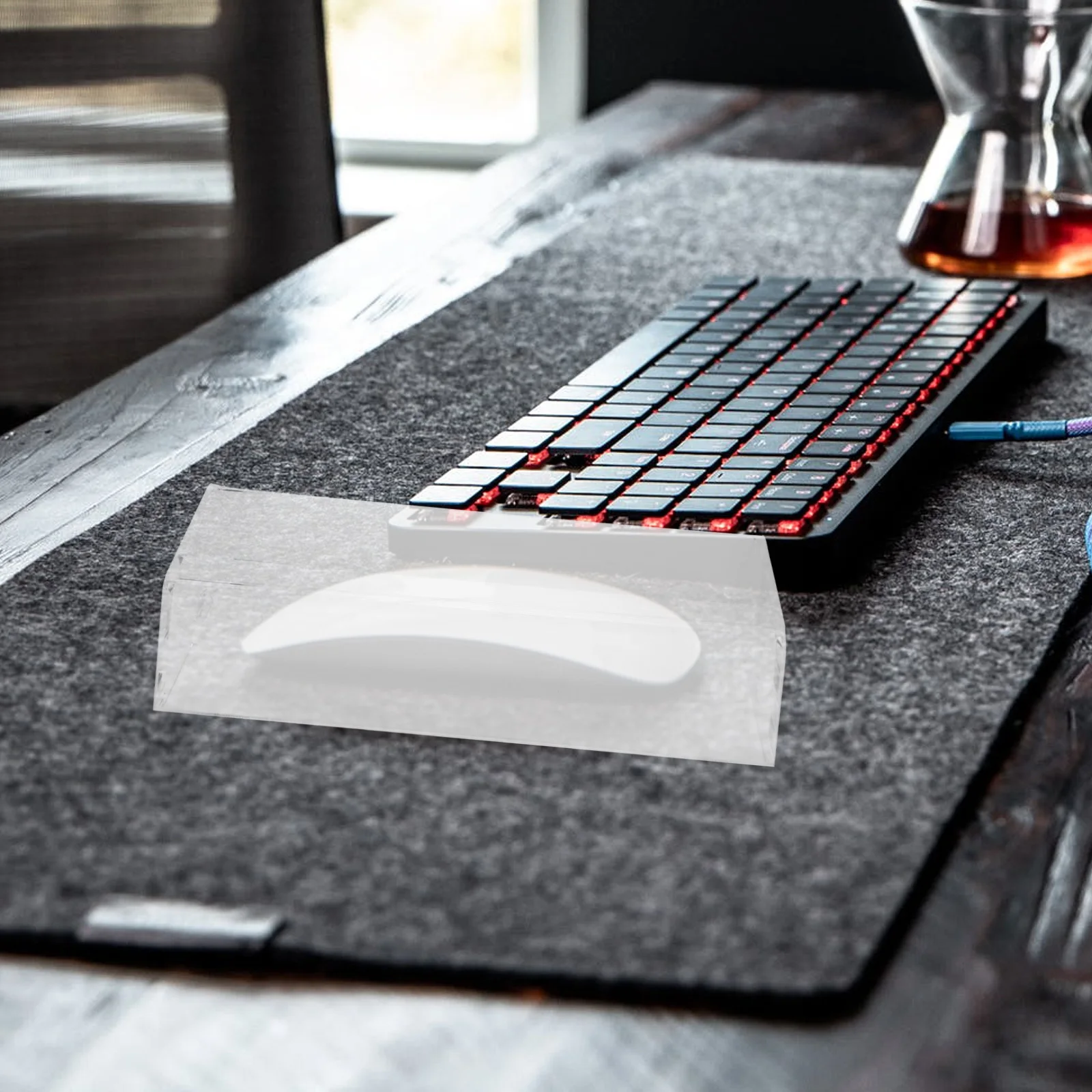 غطاء حماية للماوس صندوق أكريليك شفاف قابل للإزالة وقابل للغسل ومضاد للغبار غطاء صندوق ماوس أكريليك