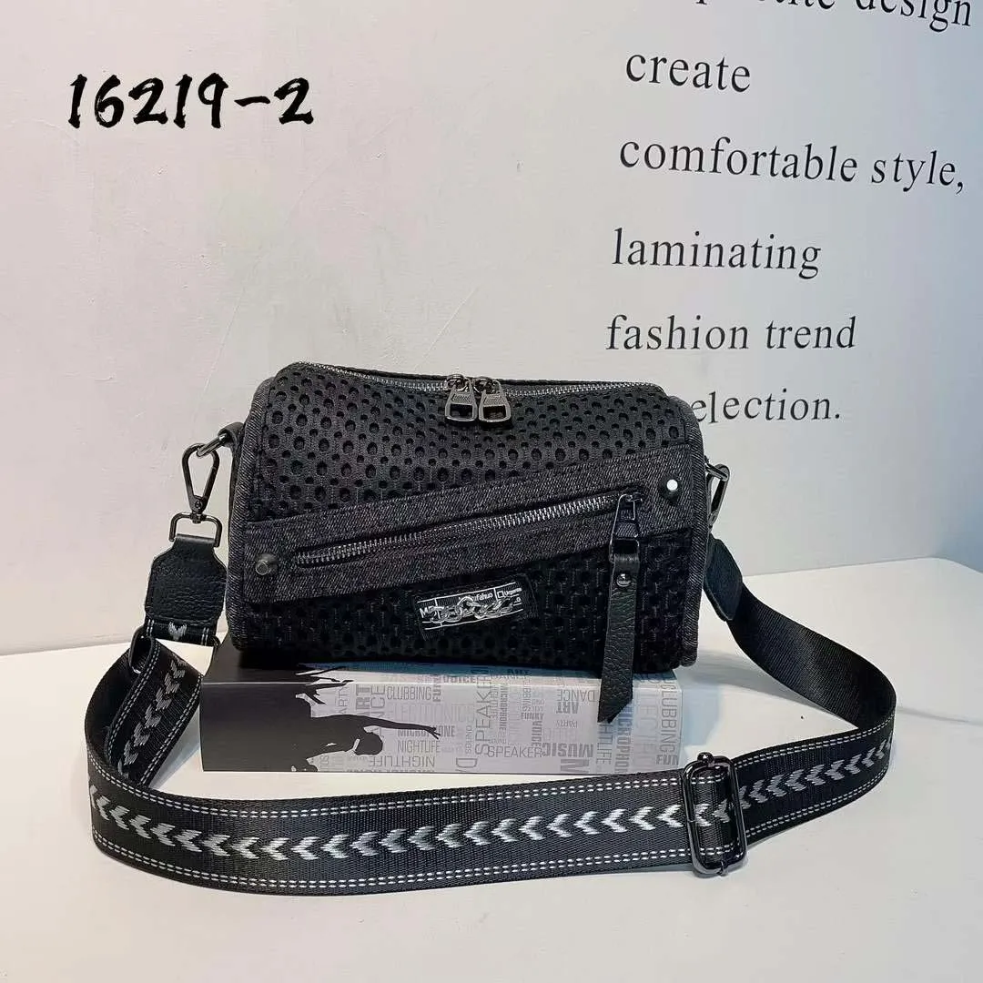 Women\'s Nylon Mesh cloth crossbody Messenger bag Wide shoulder Strap Small Casual Bag high quality for Women ladies female New