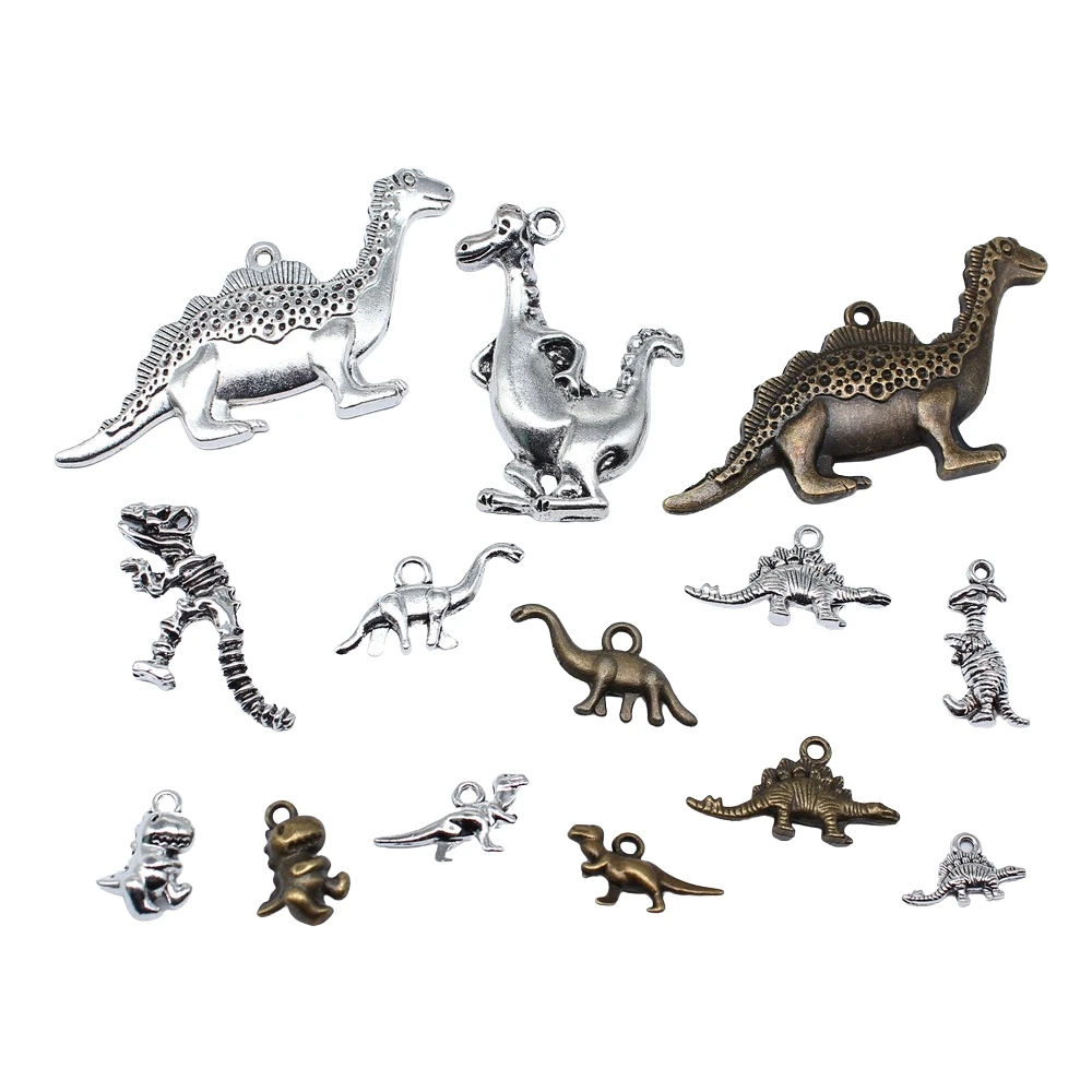 10pcs Charms Dinosaur Brontosaurus Tibetan Bronze Silver Color Pendants Antique Jewelry Making DIY Handmade Craft