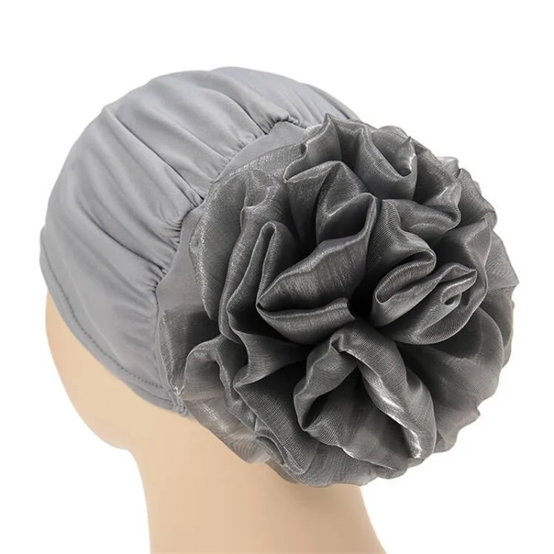 Gorro de encaje Floral para mujeres indias, turbante para quimio, pérdida de cabello, cáncer, gorro, bufanda para la cabeza, envoltura elástica,