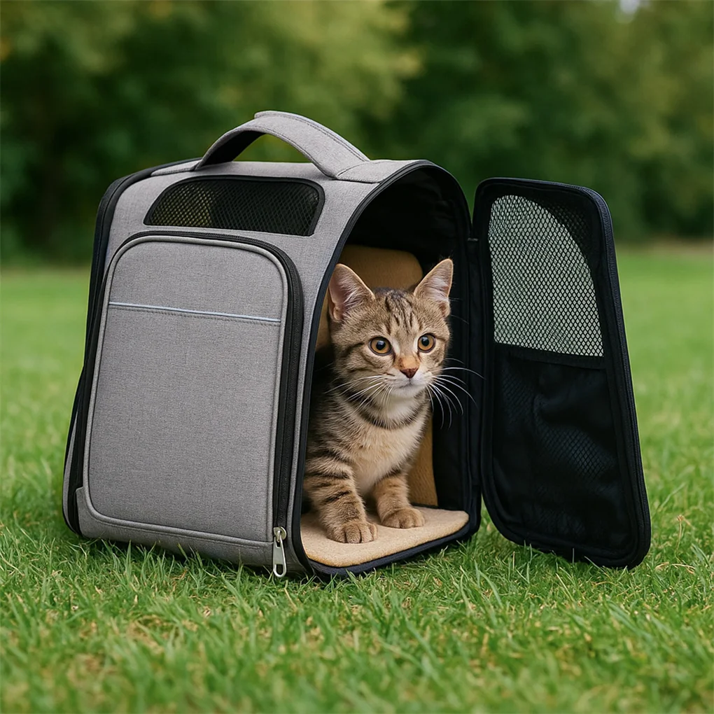

Pet Carrier Backpack, Expandable Cat Dog Carrier with Front & Back Extension, Breathable Mesh Travel Backpack for Small Dogs Cat