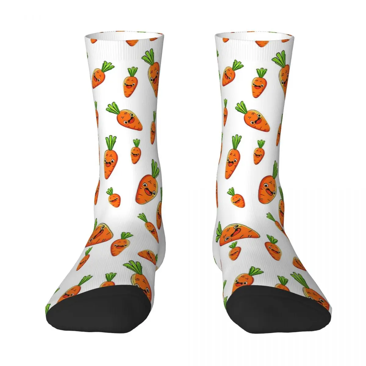 Winter Warm Colorful Women Men Happy Carrot Socks Vegetable Cool Cartoon Funny Breathable Basketball Socks