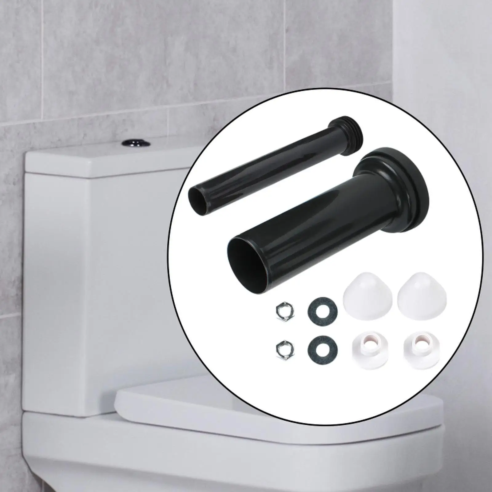 

Wall Hung Toilet Tank Connector Set ABS Anti Leak Gasket and Drain Pipe Mounting Kit for Bathroom
