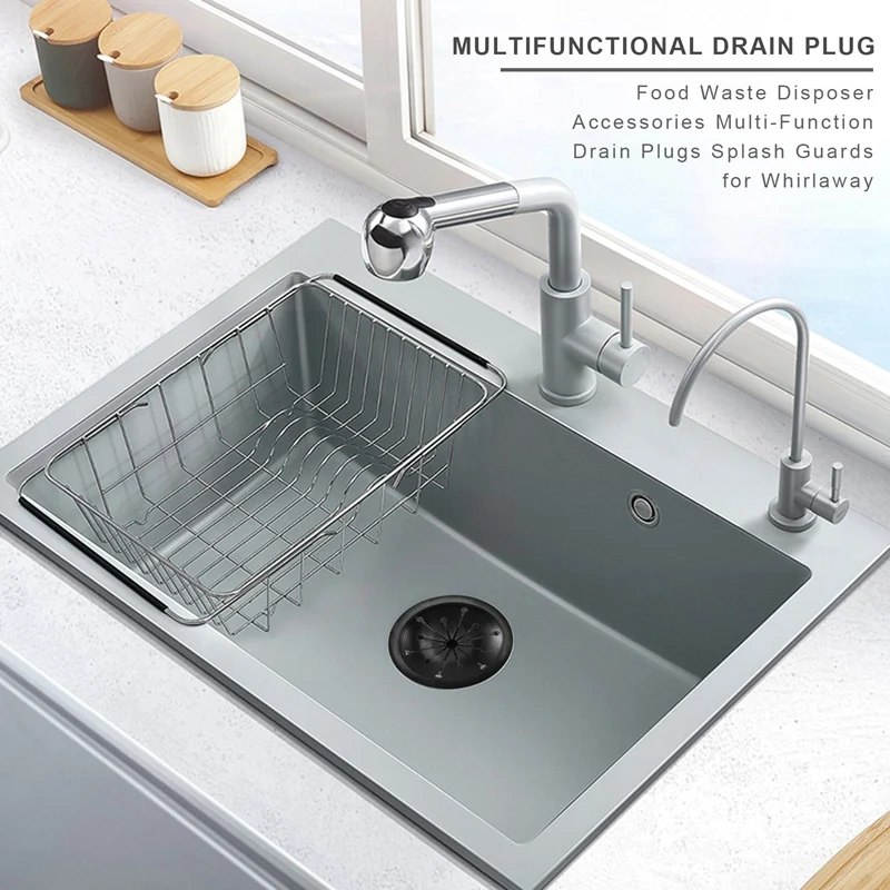 Food Waste Disposer Acessórios, Multi-Function Dreno Plugs, respingo Guards para Whirlaway, Waste King, Sinkmaster e Modelos Ge-G