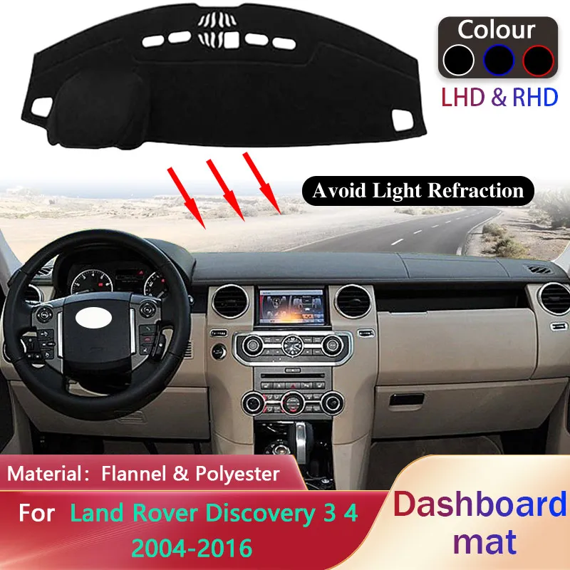 

Накладка на приборную панель автомобиля для Land Rover Discovery 3 4 L319 LR3 LR4 2004 ~ 2016 2008 2009 2012 2014 Солнцезащитный коврик Коврик для ковра Аксессуары