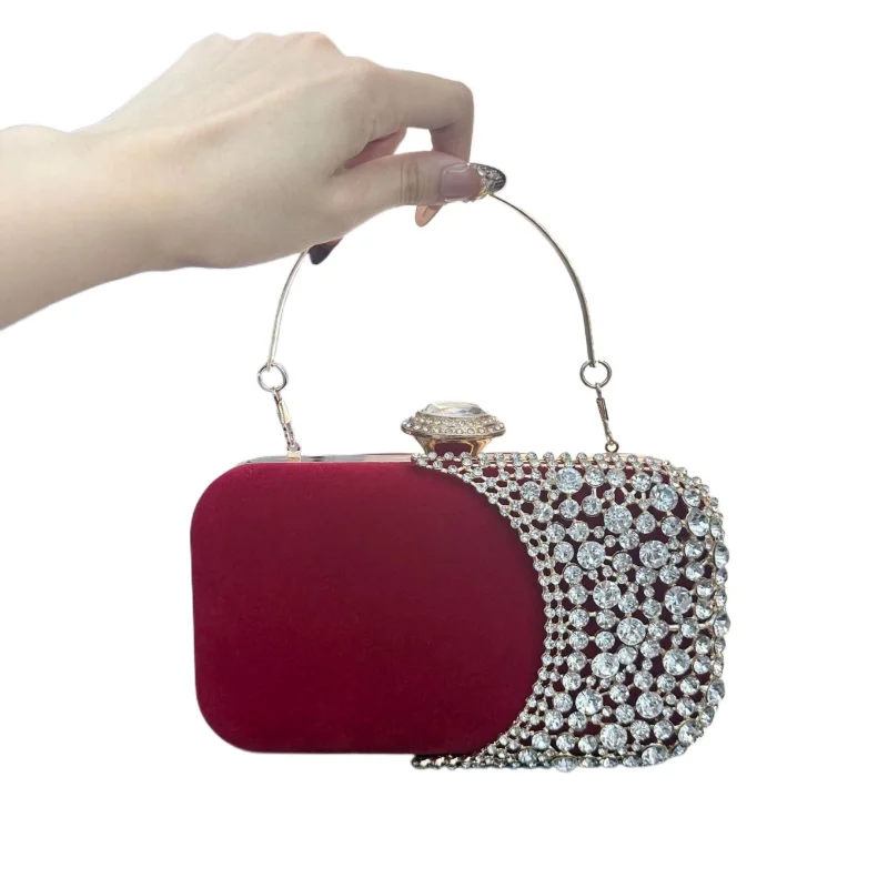 حقيبة يد مسائية مدمجة بالألماس الرجعية للنساء حقيبة يد Dr متعددة الاستخدامات Ele Par Accory Hard ell صغيرة الحجم #6
