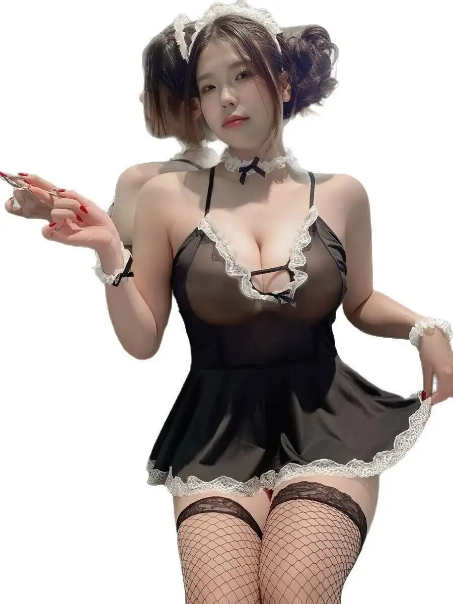 ชุดนอนตาข่ายเซ็กซี่ คอ halter ลึกเว้าหลัง โชว์หลังเซ็กซี่ สายเดี่ยวรัดเอวเข้ารูป ชุดเดรสแขนกุด ดีไซน์เย้ายวน รุ่น KWVN