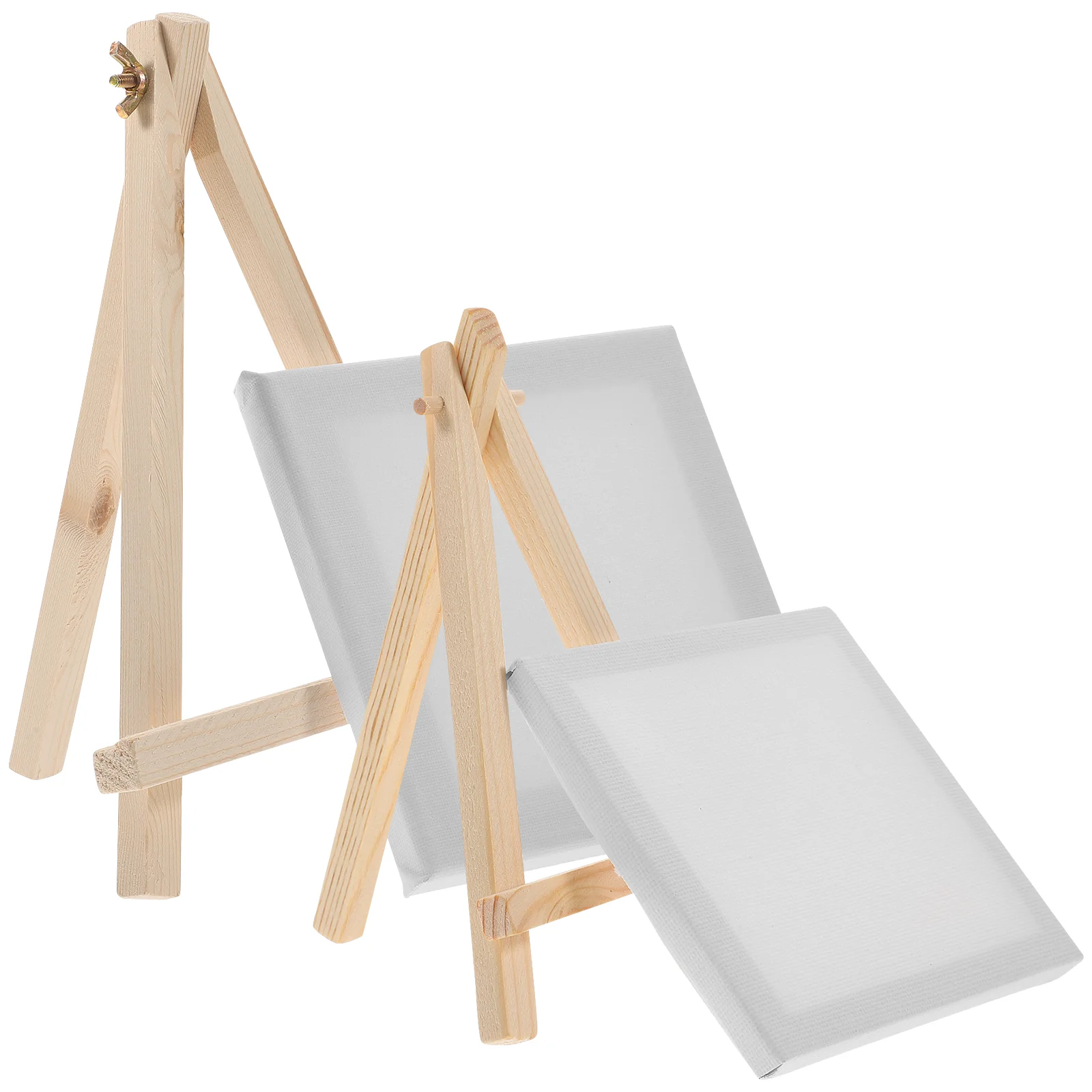 

2 PCS Canvas Tripod Wooden Easel Easels Painting Accessories Picture Frame Bamboo