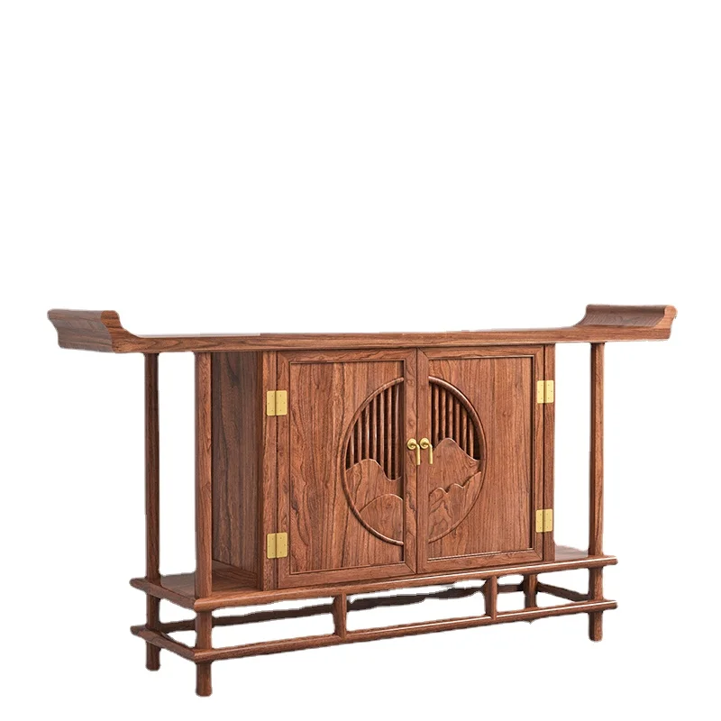 ZL Entrance Cabinet Solid Wood Console Tables Elm Hallway Shoe  Altar a Long Narrow Table