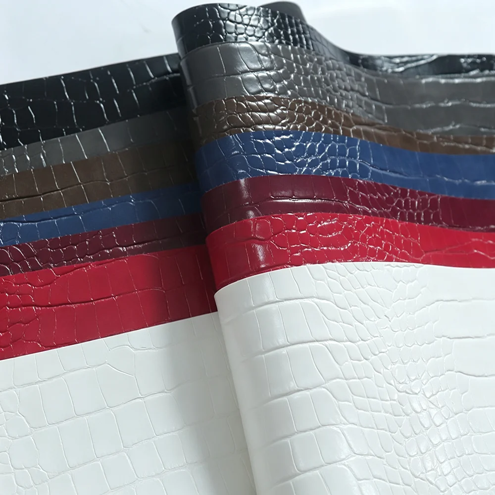 1mm Thick Crocodile Texture PU Leather Fabric 50×135CM, Synthetic Leather for Shoes, Belts, Bags & Handmade DIY Crafts