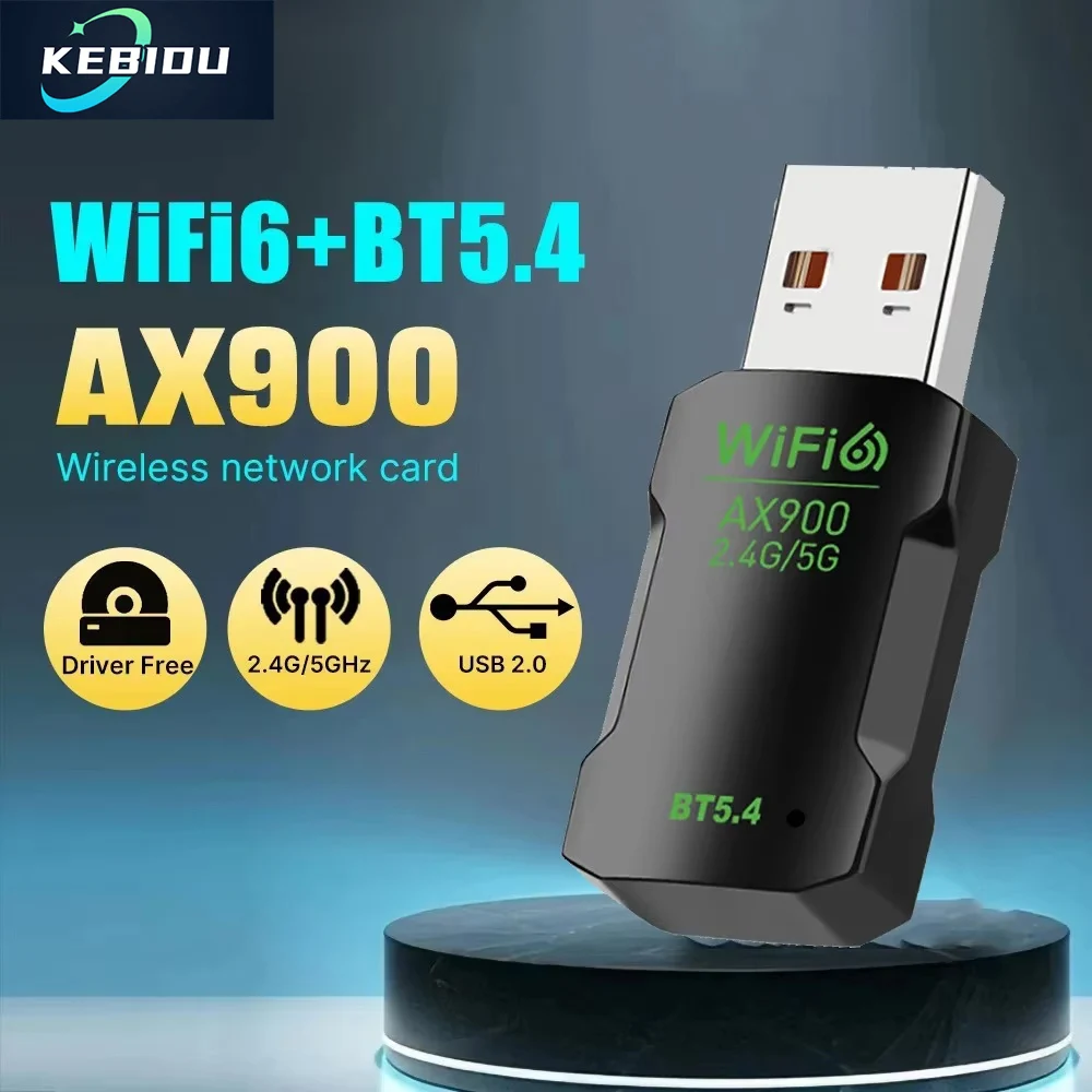 

AX900 USB WiFi 6 адаптер Bluetooth 5,4 Беспроводная сетевая карта 2,4G и 5 ГГц Wi-Fi антенна приемник сигнала для ПК/ноутбука Windows 10/11
