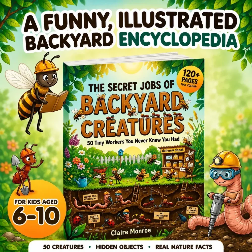 2027NEW Claire Monroe The Secret Jobs of Backyard Creatures for Kids Ages 6-10 FULL COLOR Illustrated Fun Animal Encyclopedia
