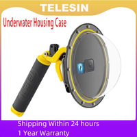 TELESIN 30M Waterproof 6'' Dome Port Underwater Housing Case With Floating Handle Trigger For GoPro Hero 13 12 11 10 9 8
