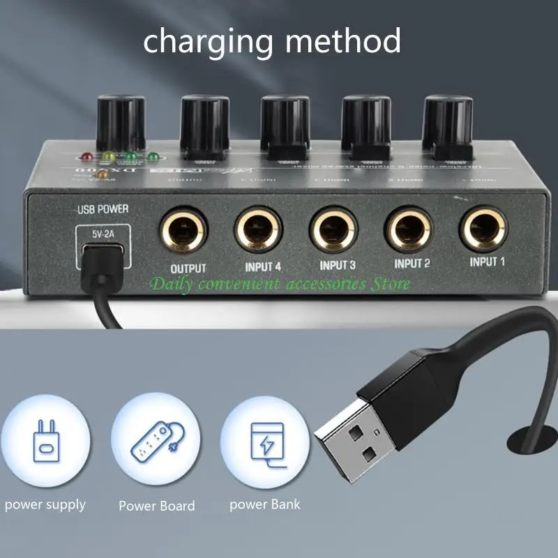 

97QB DX400 Аудиомикшер для клавишных, микшера, портативного звукового микшера для музыкальных инструментов