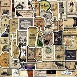 50PCS Gothic Pharmacist Medication Label Stickers Skateboard Designs Phone Luggage Waterproof Scrapbooking Laptop Wall Sticker