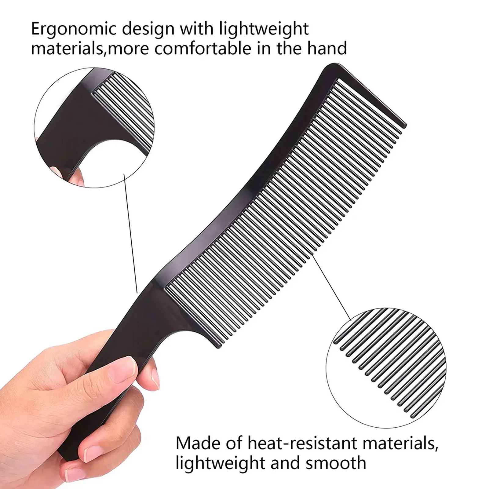 3pcs Hair Cutting Combs set for barber shop Anti-Static Flattop Curved Positioning Flat Top Comb Salon Hair Styling tools kit