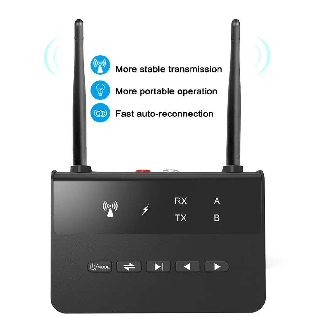 80M Bluetooth Transmitter Receiver Bypass Aptx LL Low Latency Wireless Audio Adapter 3.5mm AUX RCA Jack for PC TV Dropshipping