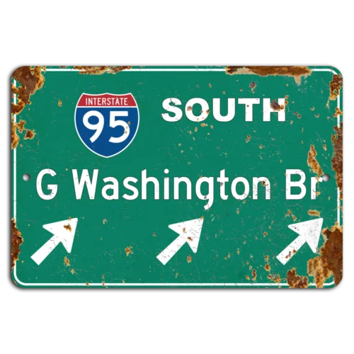 c1، لافتة جنوبية I-95 ريفية: جسر جي واشنطن