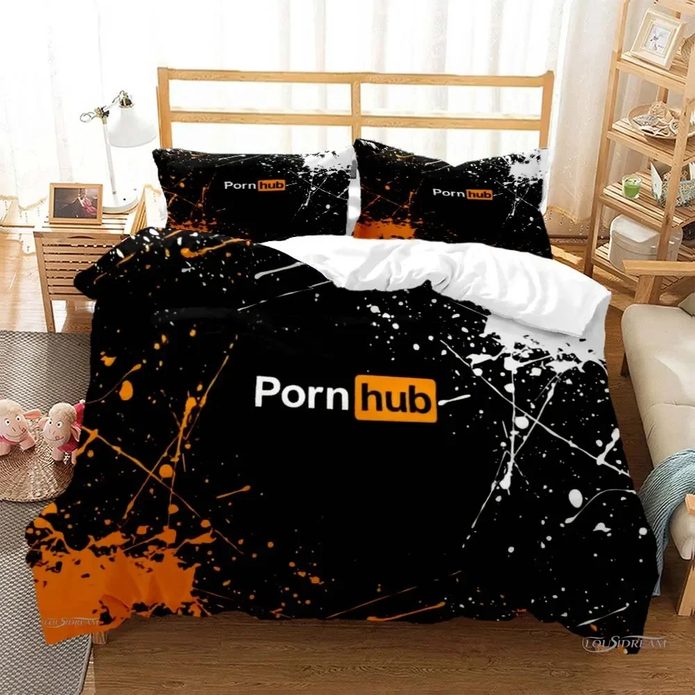 P-Porn H-hub Fashion Tread All Season Duvet Cover Bedding Set Soft Quilt Cover and Pillowcase For Teen Single/Double/Queen/King