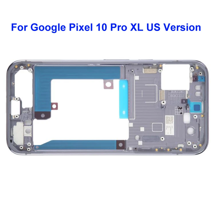 Aluminium middenframe voor de Google Pixel 10 Pro XL (Amerikaanse versie), vervangend onderdeel voor de middenbehuizing van de telefoon.
