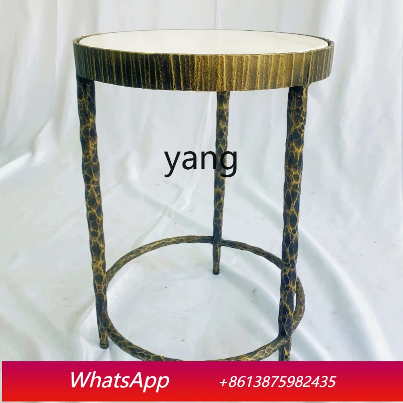 LMM American light luxury retro copper coffee table living room bedroom cover a few corners and sides
