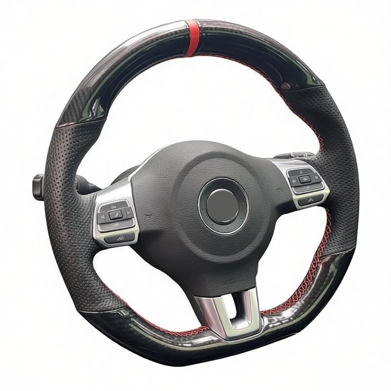 

Car Steering Wheel Cover Leather for Volkswagen Golf 6 GTI MK6 VW Polo GTI Scirocco R Passat CC R-Line 2010 Car Interior