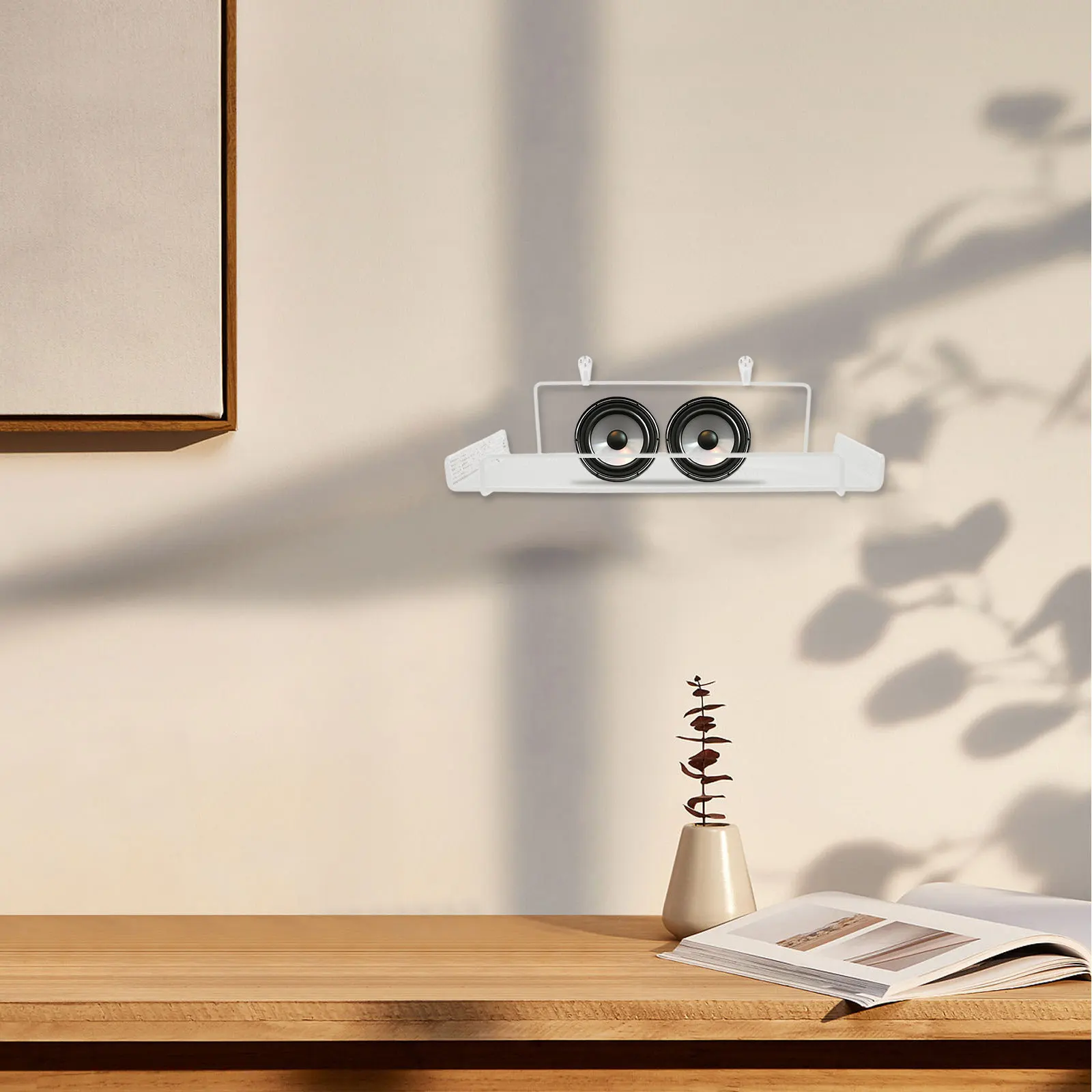 No-Drilling Wall Mount Router Holder Heavy Duty Iron Router Shelf Storage Rack for Camera Projector Cable Box Wall Mounted view 3