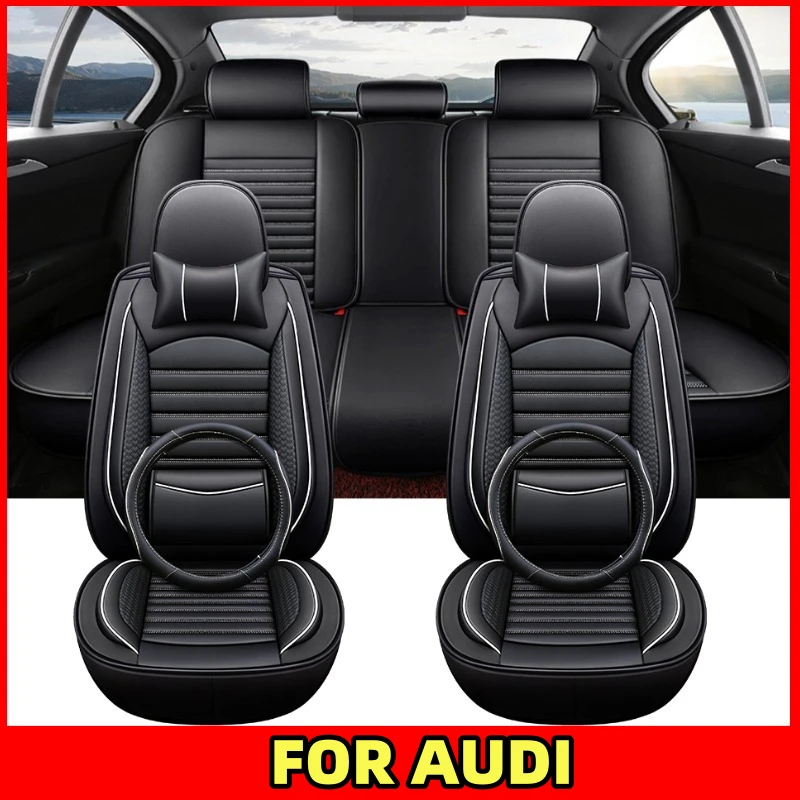 

Чехол на сиденье автомобиля для AUDI Q3 A5 A6 A7 из искусственной кожи, удобный, роскошный, с фиксированной талией, полный комплект, чехол на сиденье с полной оберткой