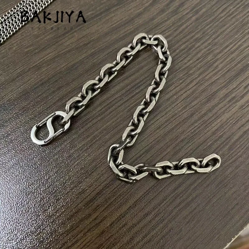 

New 7.0mm Pure Titanium Angled Oval Link Chain Bracelet, Hypoallergenic Lightweight Eco-Friendly for Sensitive Skin 9.5mm Unisex