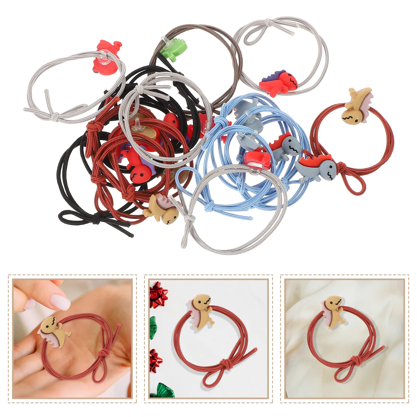 20Pcs Cartoon Animal Hair Ties Cute Elastic Hair Rope for Girls Daily Wear Birthday Gift Accessories Little Girl Accessories