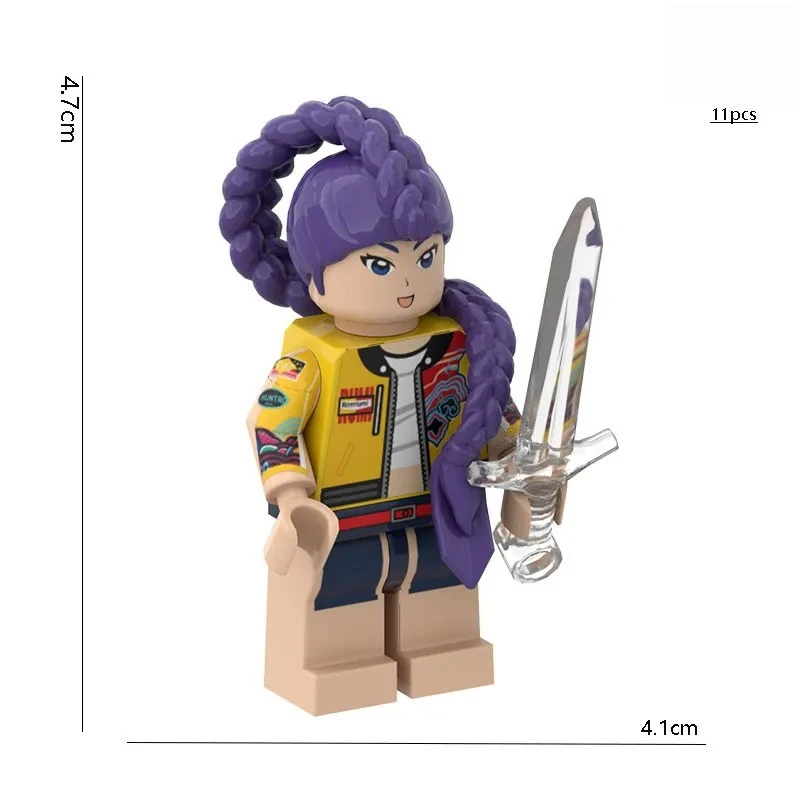 Tijolos kpop demon hunters blocos de construção rumi figuras montagem modelo boneca blocos de construção brinquedo presentes aniversário boneca de plástico