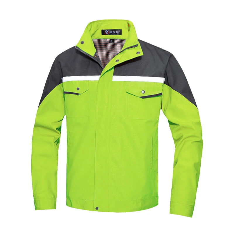 Work Jacket Men with Reflective Stripes Hi Vis Workwear Jacket with Multi Pockets Workshop Uniforms Men Mechanick