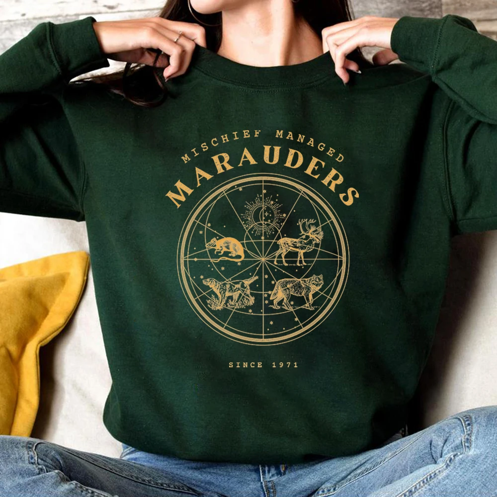 

Толстовка Mischief Manage The Marauders Hp Wizarding School Hoodie Dark Academia Bookish Merch Ретро Волшебник Подарок на Хэллоуин
