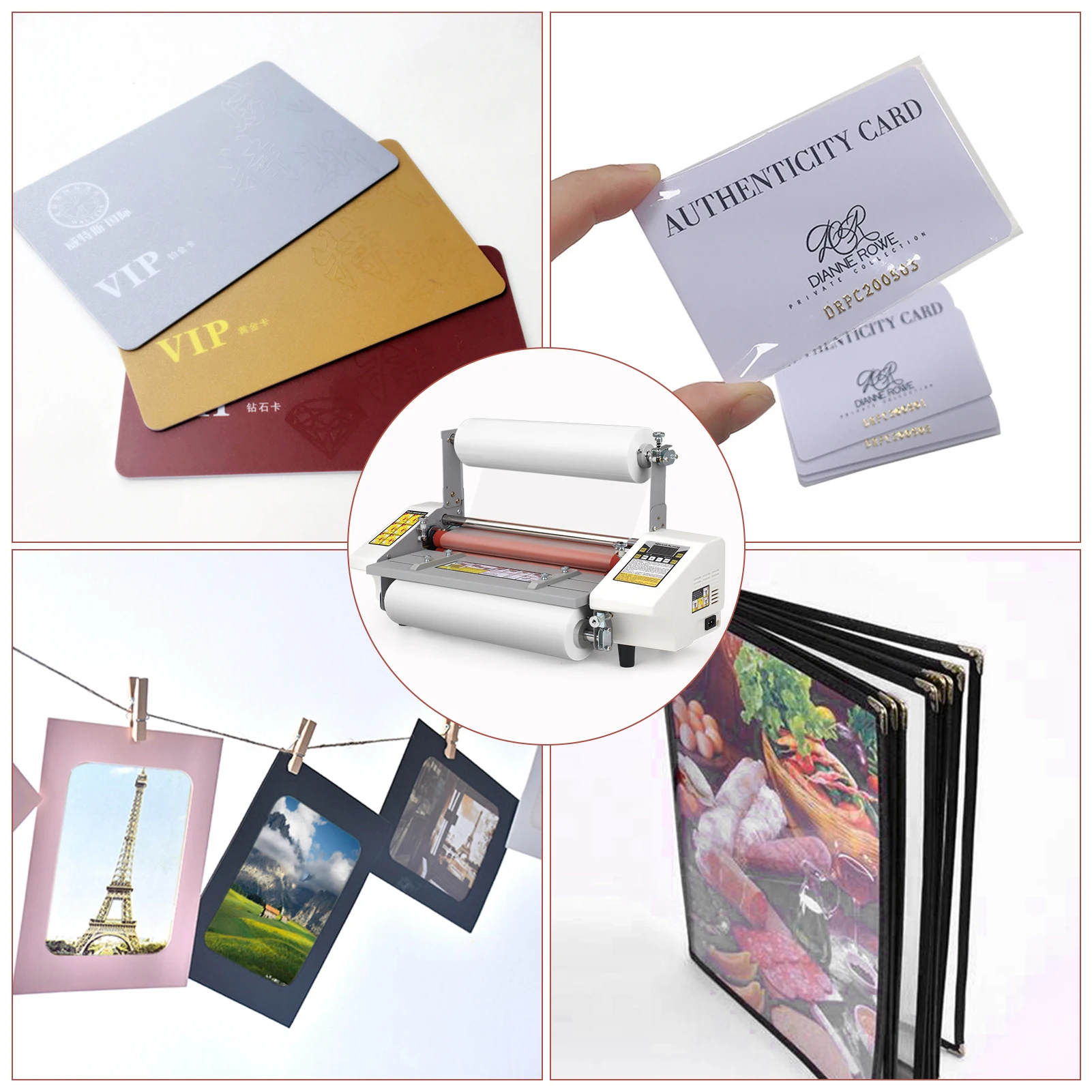 A3 4-Roller High-Speed Adjustable Hot & Cold Roll Laminator (110V/220V)