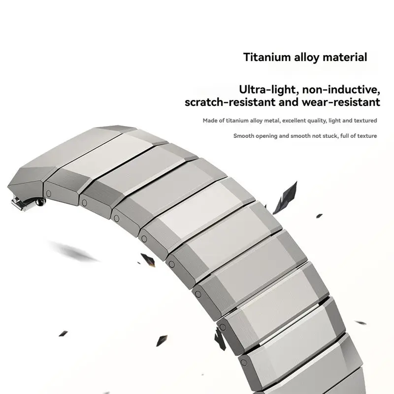 SQPP-Titanium Alloy Strap For Huawei Watch GT5 Pro 46Mm Watchband Quick Release Wristband No Gaps Luxury Titanium Strap A
