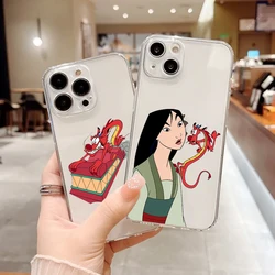 Disney Mulan Mushu For Apple iPhone 15 14 13 12 11 SE XS XR X mini Plus Pro MAX Transparent Phone Case Cover