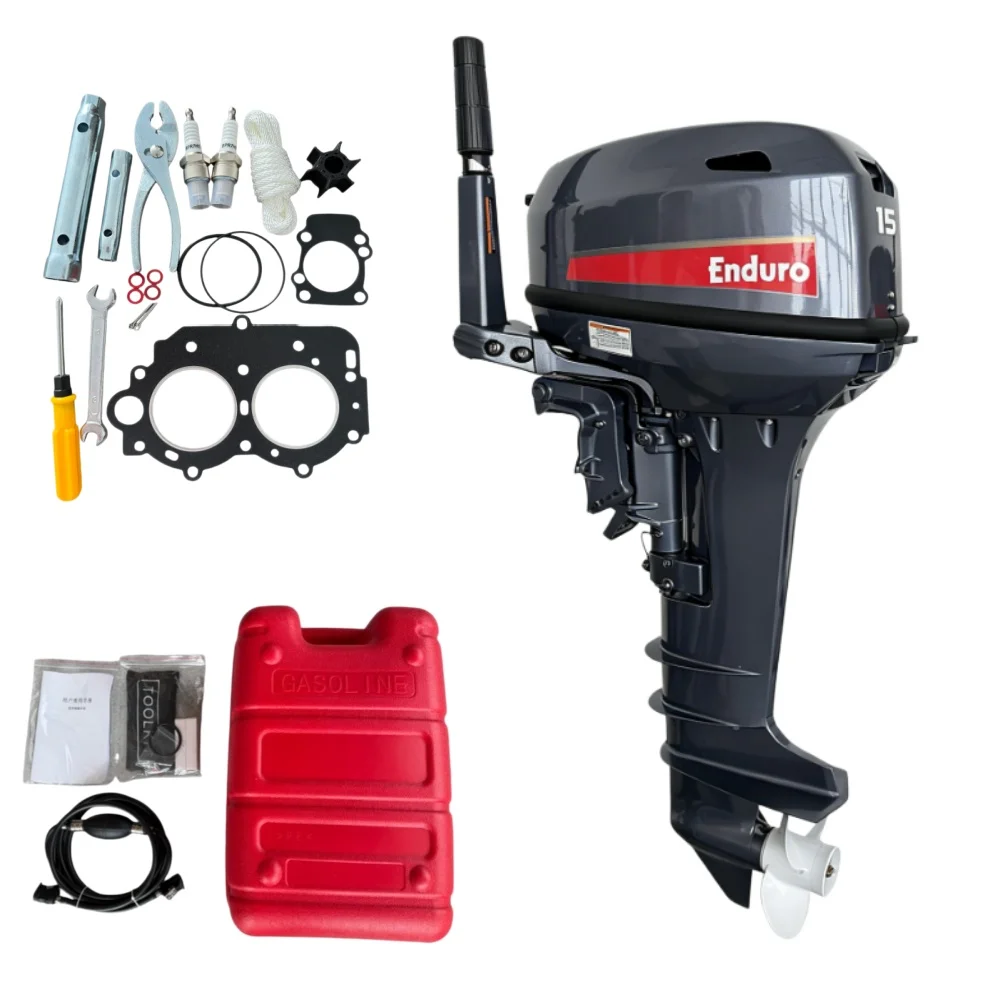 OEM Wholesale CDI Ignition Tiller Control Marine Aluminum Alloy 15HP 2Stroke Outboard Motor For Fishboats