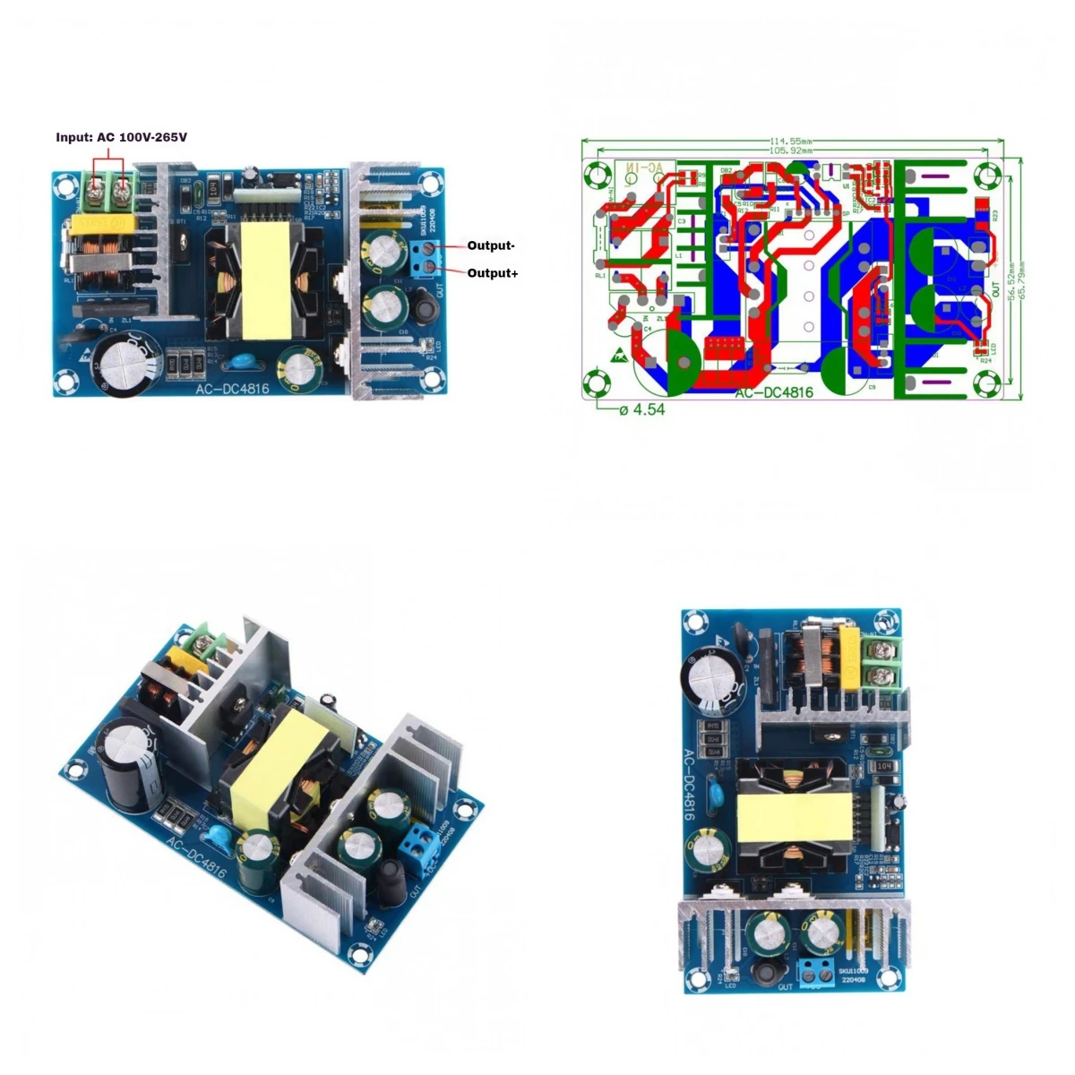 Switching Power Supply Module AC-DC Converter 200W Power Supply Board with Overvoltage and Overcurrent Protection