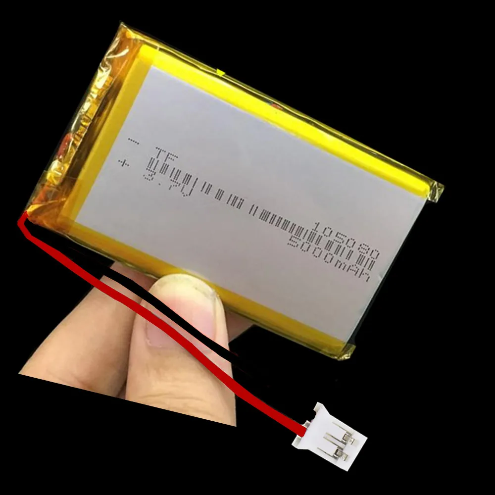 1-10PCS 3.7V 5000mAh 105080 Rechargeable Battery JST-PH 2Pin 2.0mm For DashCam GPS iPod PAD MID PSP Power Bank DVD Tablet PC