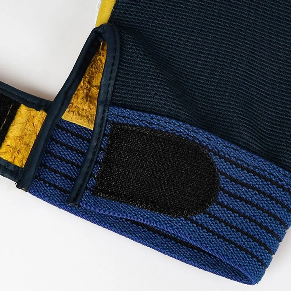 1 pair Thickened Leather Work Gloves Tough Grip Breathable Protective Gloves Wear-Resistant Safety Labor Insurance Gloves
