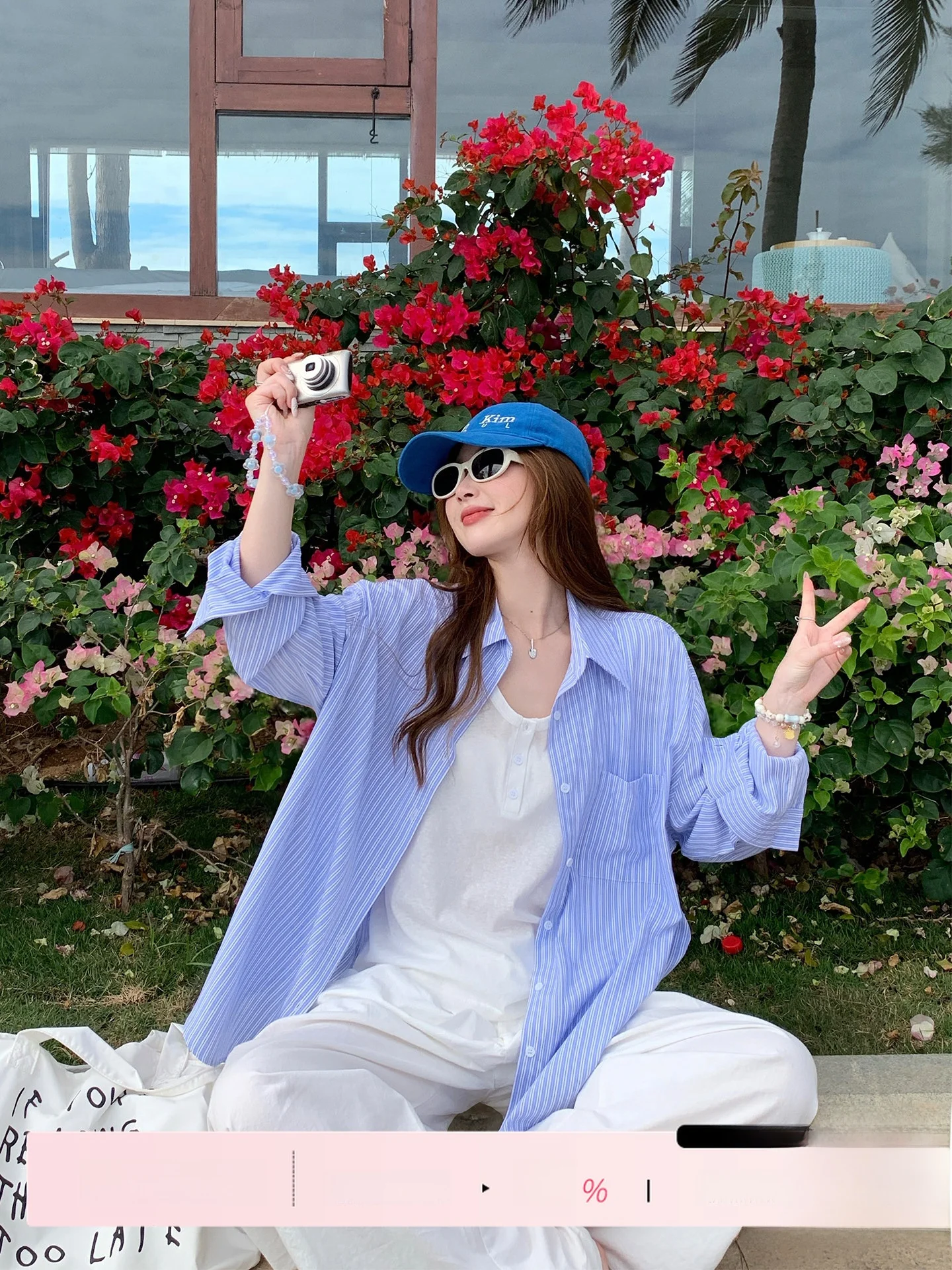 

Blue Striped Casual Sle Women's irt Spring Autumn New Outwear Lazy Sle Small Size Top Ssu San San Brand