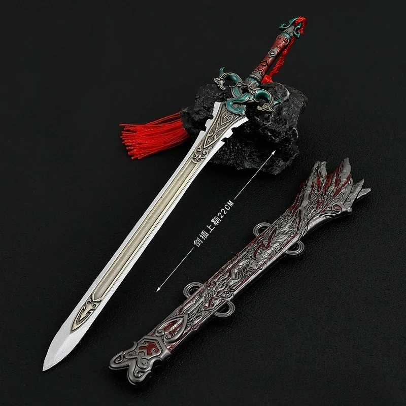 22 cm Naraka: Bladepoint Chixiao Schwert mit Scheide Spielperipherie Samurai Schwert Metall Modell Handwerk Sammlung Spielzeug für Jungen