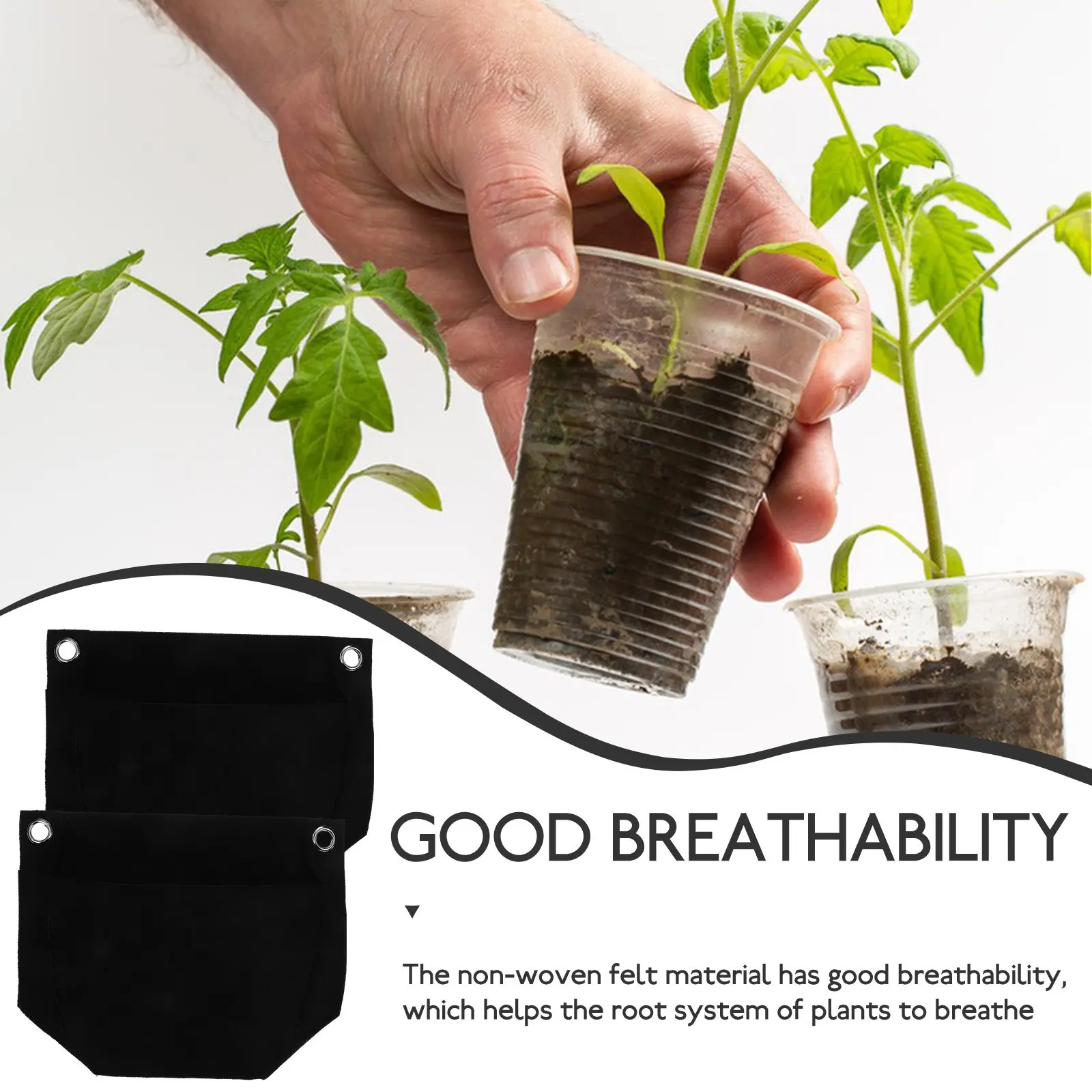 

3 шт. мешки для выращивания овощей, сверхпрочные нетканые войлочные мешки для выращивания картофеля, томатов, цветов, рассады, для использования в помещении и на улице