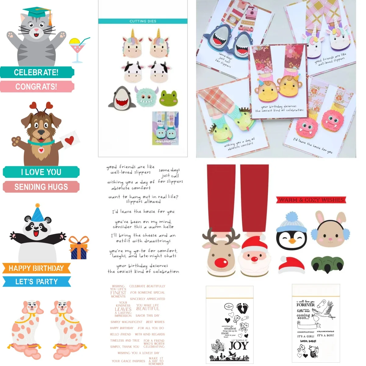 

Cozy Toes Friends Metal Cutting Dies Clear Stamps for DIY Making Card Scrapbook Embossed Craft Supplies Template Decoration 2025