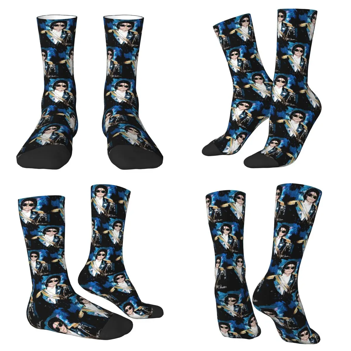 

Michael 1984 Grammys Jackson Pop Art Portrait Socks Harajuku Stockings All Season Long Socks Accessories for Unisex Gifts